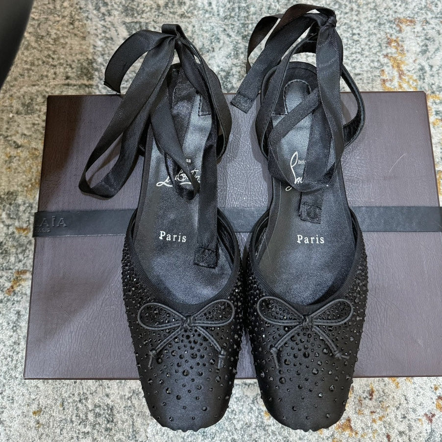 Christian Louboutin 2026 Strass Ballerina 20mm Silk Leather 827600