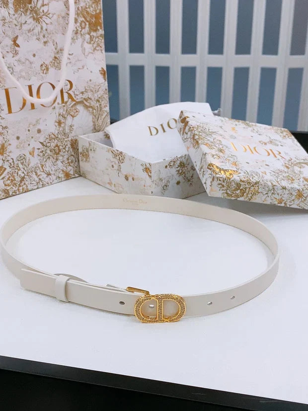 Dior Crystal Buckle Belt 30mm Smooth Calfskin 186307