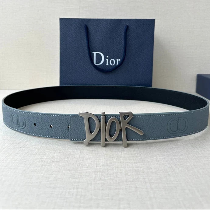 Dior 2026 Shawn Stussy Reversible Belt 35mm Calfskin