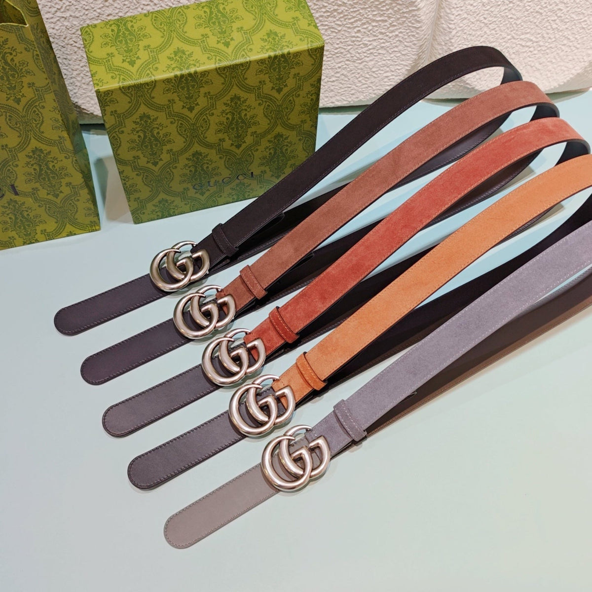 GG Marmont Belt 3cm Suede Leather SHW 212495