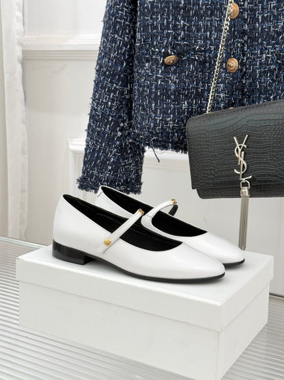 Celine 26 Mary-Jane Ballet Flats Leather 755874