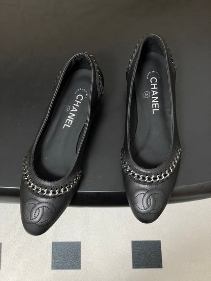 CC 2026 Embroidered Ballet Flat Sheepskin