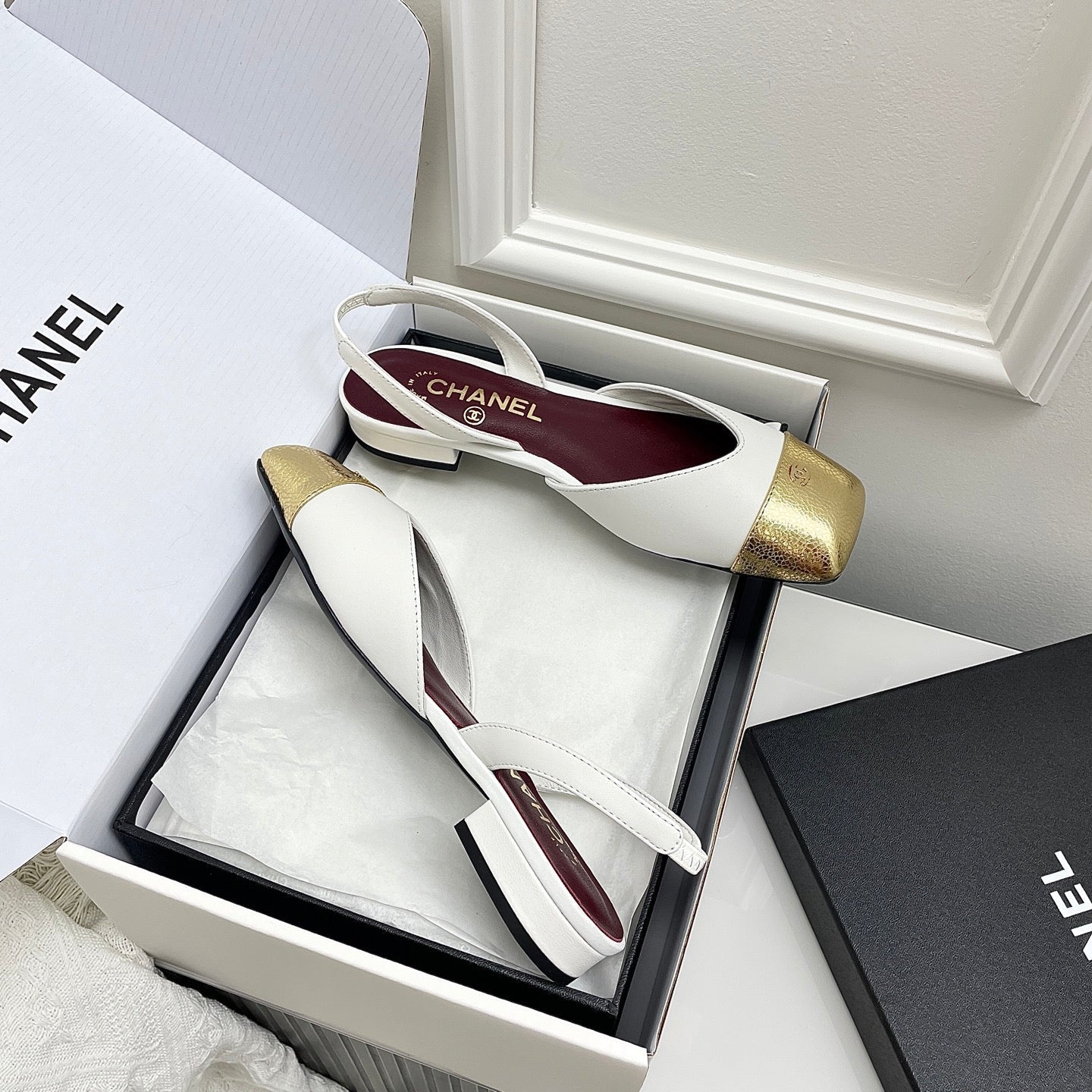 Chanel 2026 Square Toe Slingback Leather