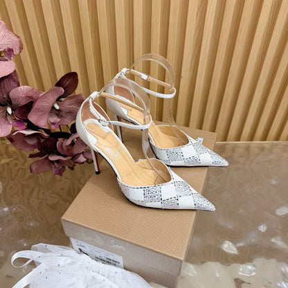 Christian Louboutin 2026 Slingback Pumps 100mm Silk Rhinestone 775986