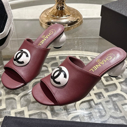 Chanel 2026 Double C Pearl High-Heeled Sandals Leather Lambskin 834456