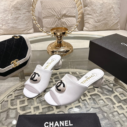 Chanel 2026 Double C Pearl High-Heeled Sandals Leather Lambskin 834456