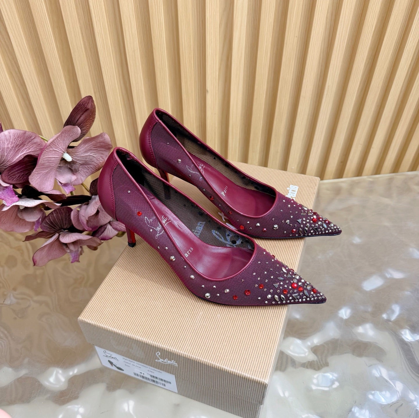 Christian Louboutin 2026 Miss Z Degrastrass 80mm Pumps Mesh Crystal Embellishments 776009