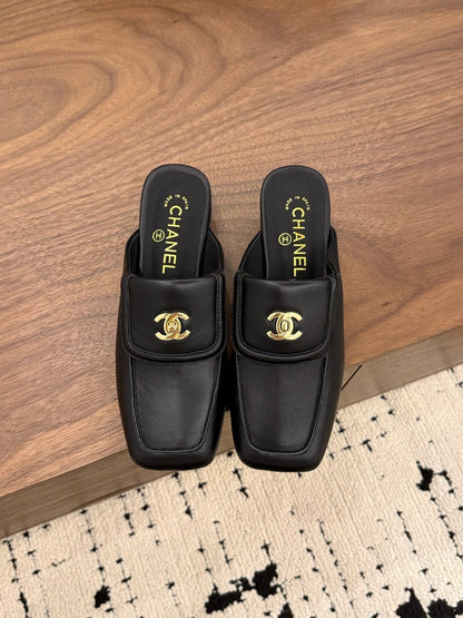 Chanel 2026 Double C Buckle Square Toe Mule 857282