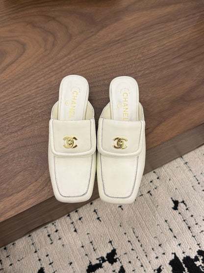 Chanel 2026 Double C Buckle Square Toe Mule 857282