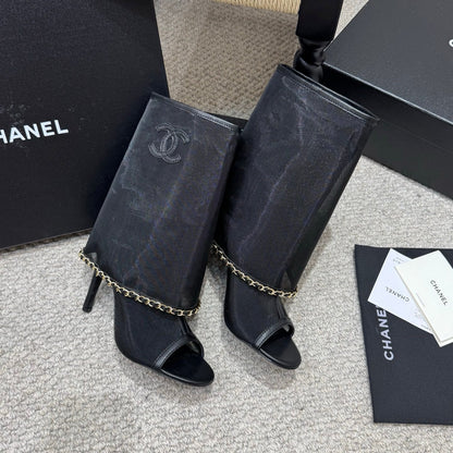 Chanel 2026 New Mesh Ankle Boots Sheepskin Leather 833315