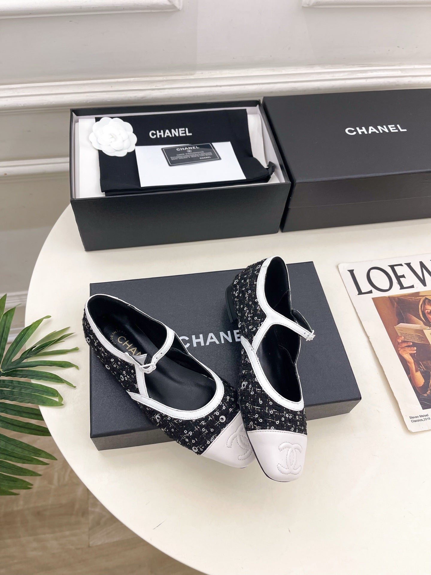 Chanel 2026 Mary Jane Flats Leather Sheepskin Tweed 831380