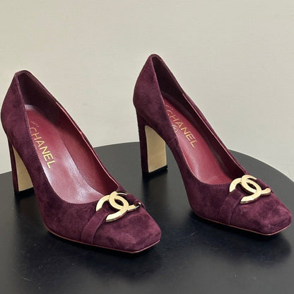 Chanel 2026 Double C Metal Buckle High Heels Leather Sheepskin 834663