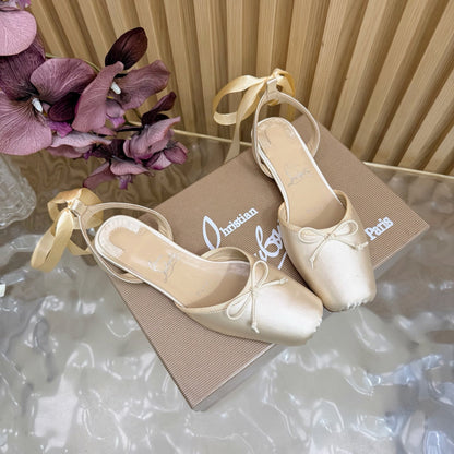 Christian Louboutin 2026 Sweetie Jane Strass Ballerina Flat Silk Leather 853090