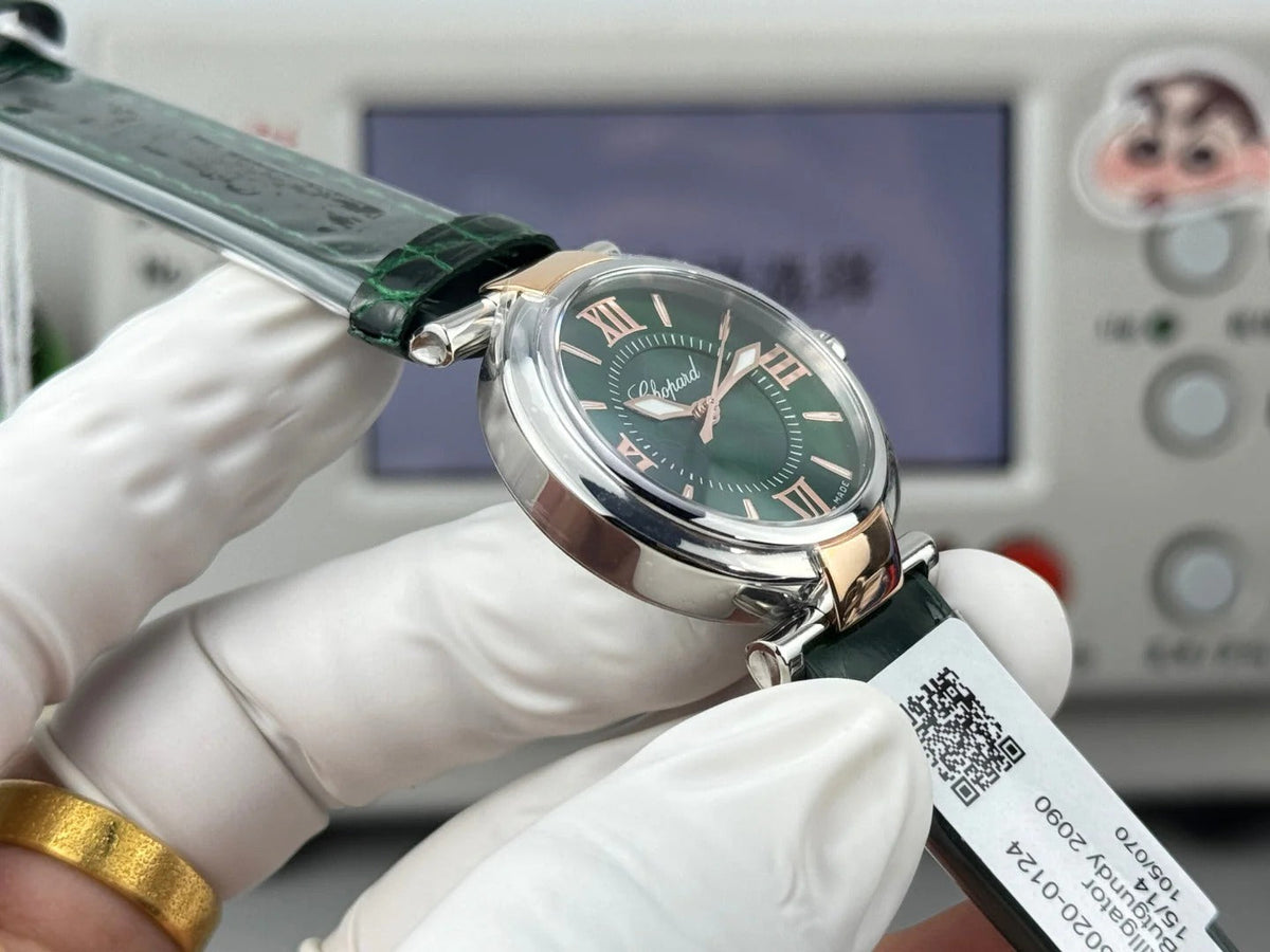 Chopard Imperiale 29mm Sliver Case Green Crocodial Leather