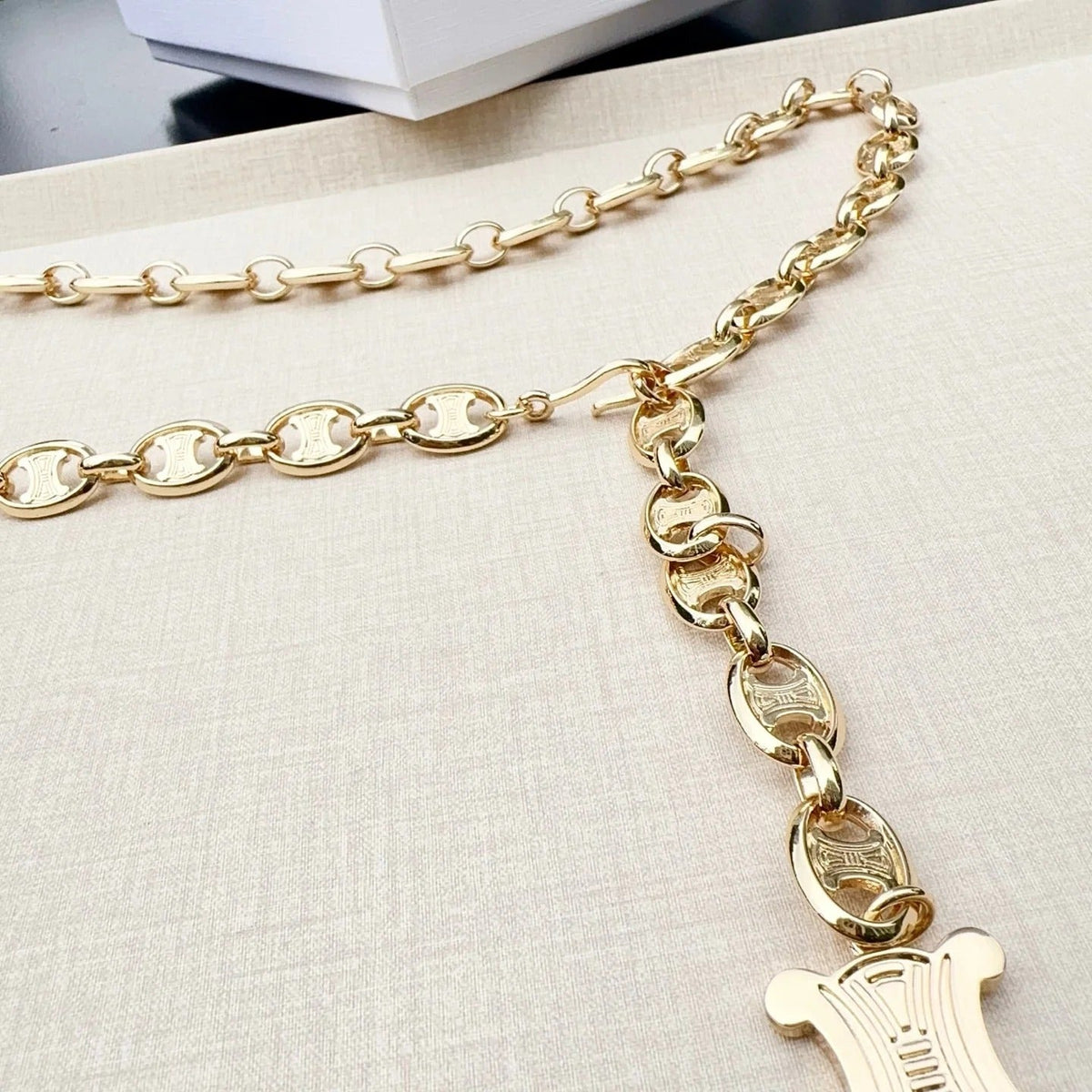 Celine 2026 Gold Metallic Belt