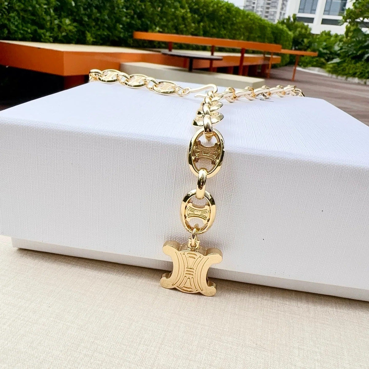 Celine 2026 Gold Metallic Belt