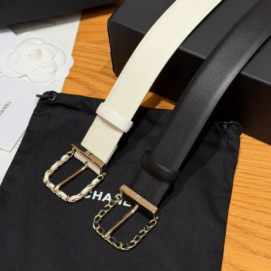 Chanel 2026 Interwoven Chain Buckle Belt 30mm 207253