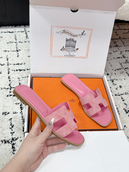 HM 26ss Oran Sandals Pink Suede 617187