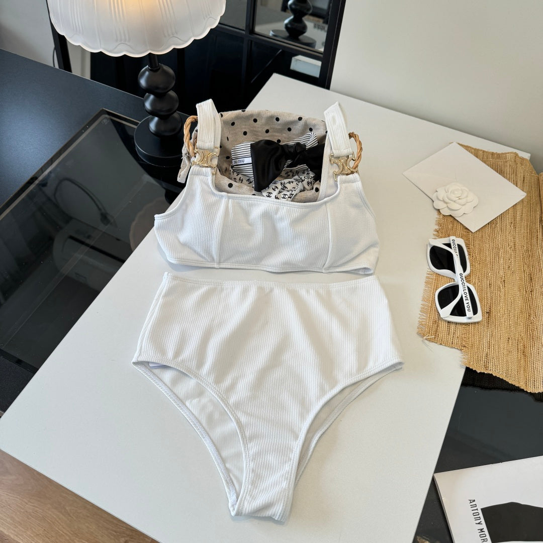 Celine 26s Two-Piece Bikini White 201805