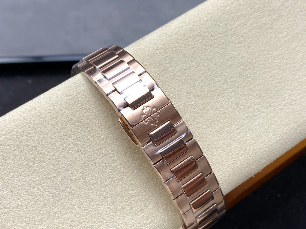 PATEK Nautilus 35.2mm Pink Gold Black Dial