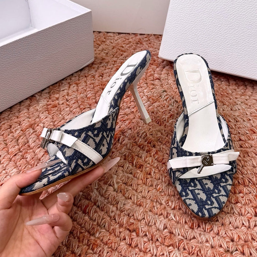 Dior 2026 Cross-Strap Sandal 70mm Canvas Leather 846603
