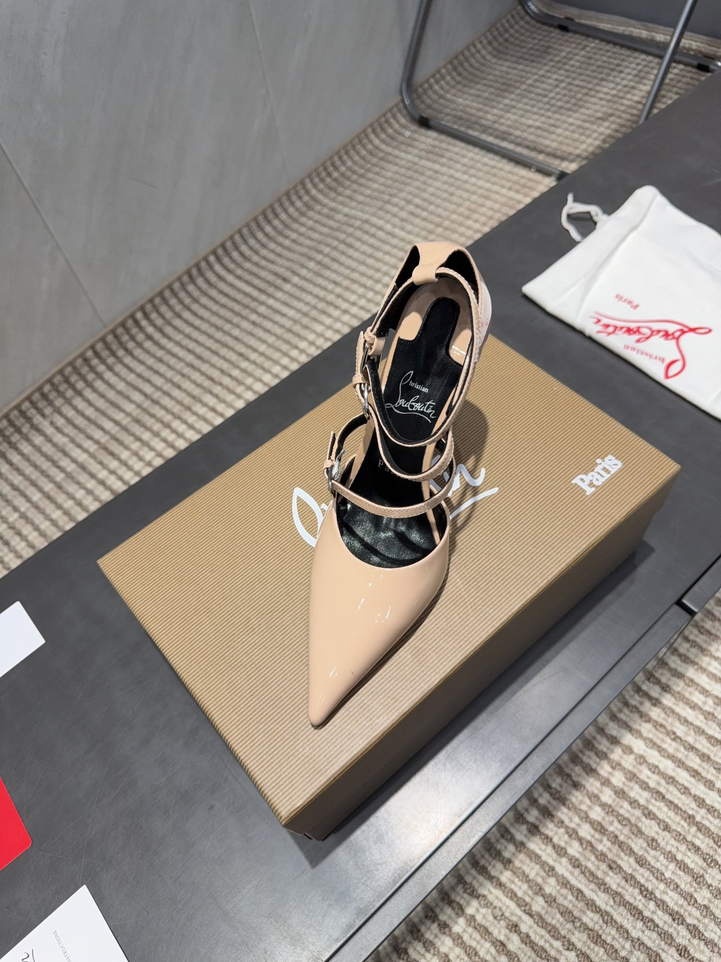 CL 26SS High Heel Pump 100 Beige Patent Leather 613872
