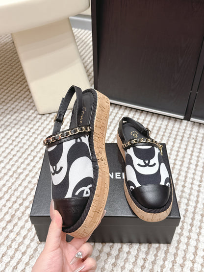CC 26s Rope-Soled Sandals Canvas Leather