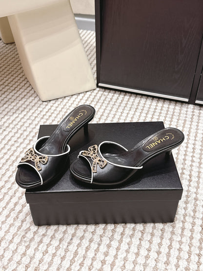 CC 26s Stiletto Sandals 55 Beige Calfskin 652568