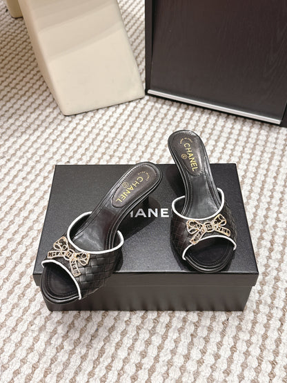 CC 26s Stiletto Sandals 55 Black Leather 652571