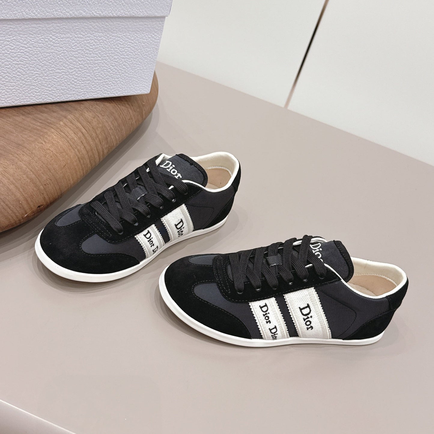 CD 26A Casual Sneakers Black Lycra Fabric Suede 739336