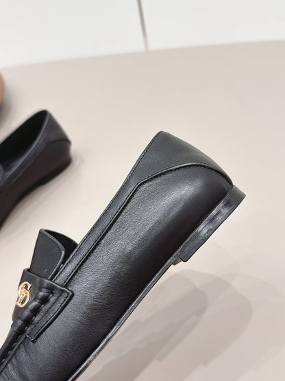 CD 26A Loafers Black Cowhide Leather 738310
