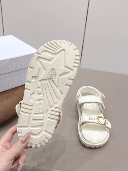 CD 26A Platform Sandal Sheepskin Gold Buckle