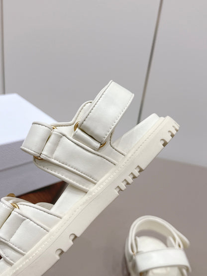 CD 26A Platform Sandal Sheepskin Gold Buckle