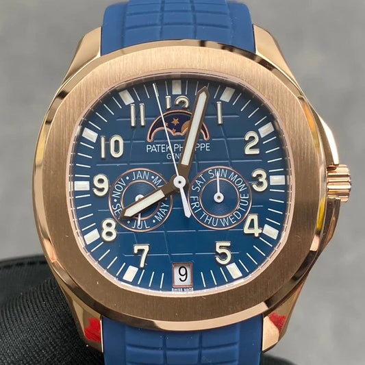 Patek Philippe Aquanaut Luce Annual Calendar 40mm Gold Case Blue Rubber Strap