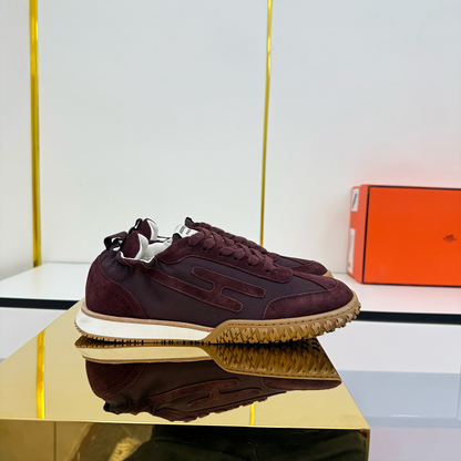 HM 2026 Casual Sneakers Dark Brown Fabric Suede 667351