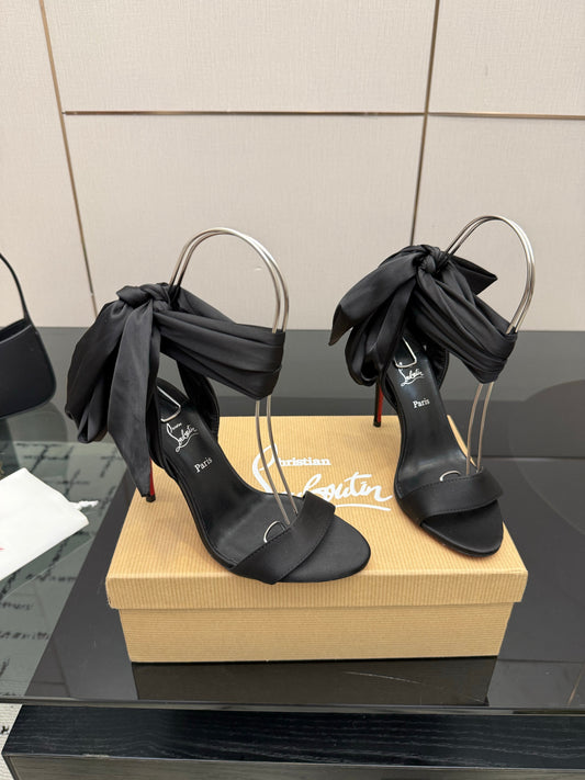 Christian Louboutin 2026 Sevillana 100mm Crepe Sandals Silk Sheepskin 791574