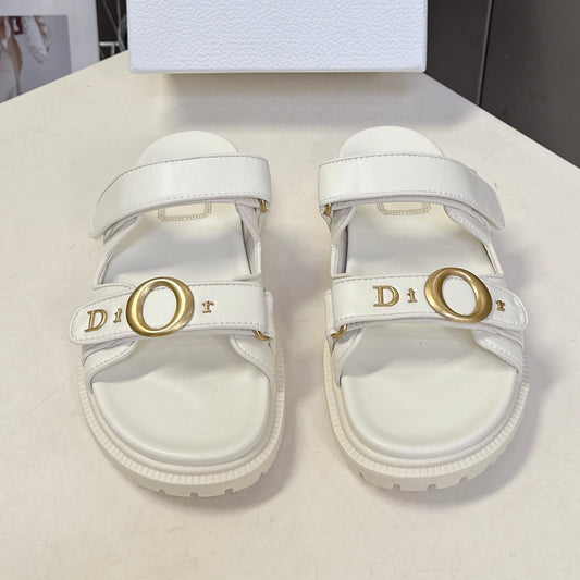 Dior 2026 Velcro Slip-on Sandal White Leather 716902