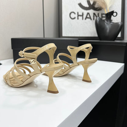 CC 26s High Heel Sandals 65 Beige Patent Leather 626289