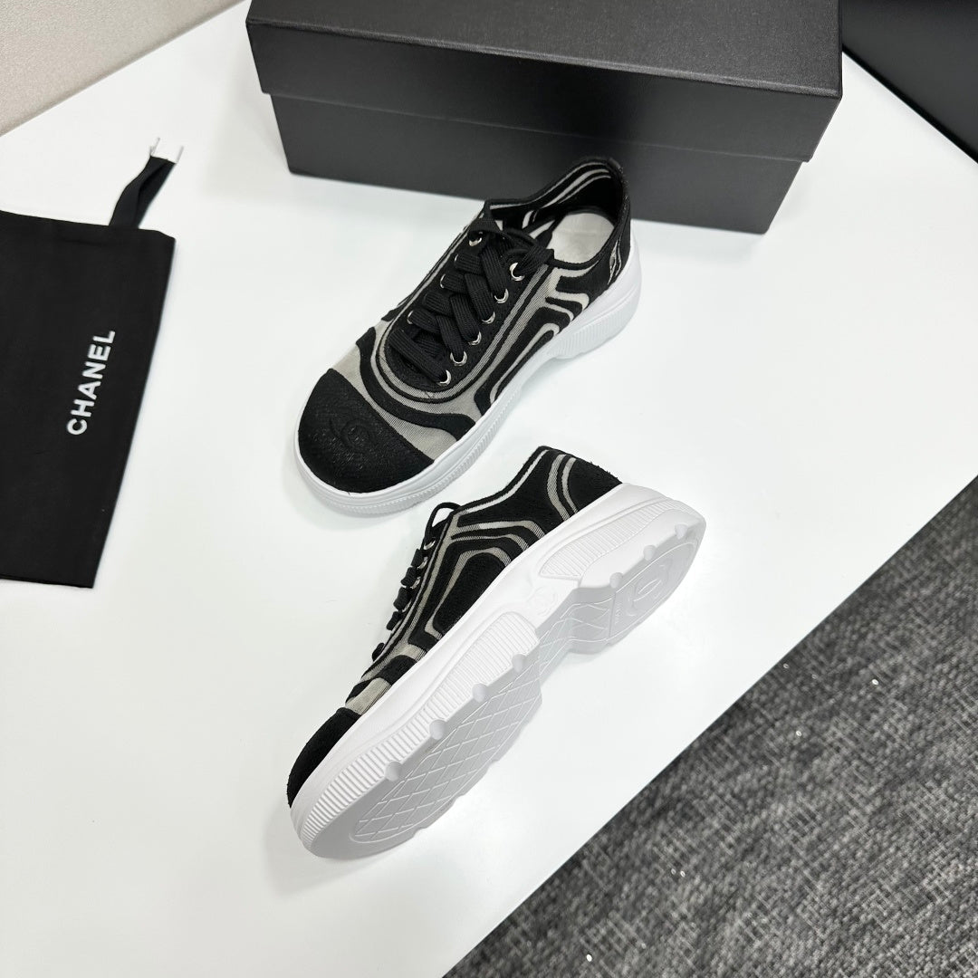 CC 26s Casual Sneakers Rhinestones Black White Mesh Sheepskin 626364