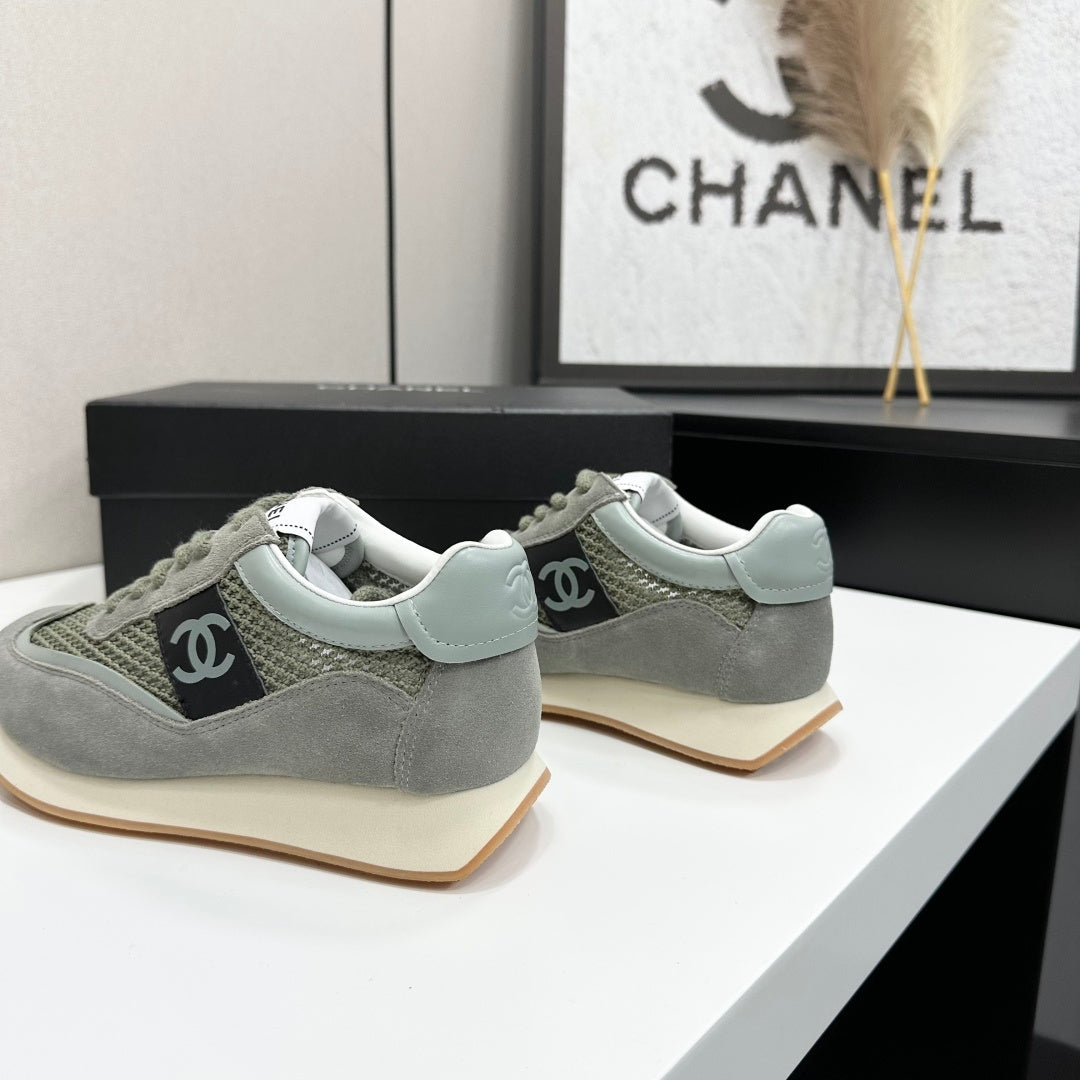 Chanel 2026 Retro Runner Sneakers 30mm Mesh Suede Calfskin 894904