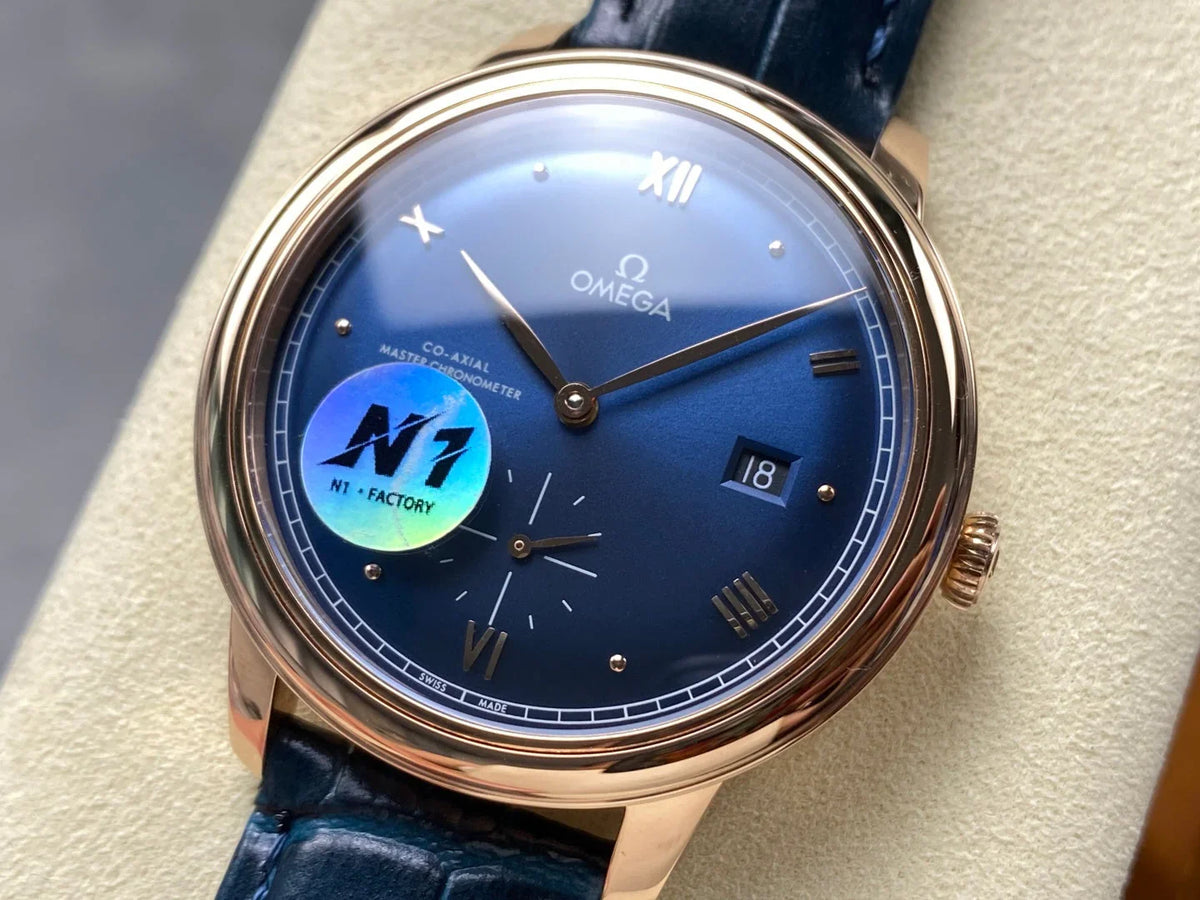 Omega De Ville Prestige Co-Axial Master Chronometer 41mm Rose Gold Blue Dial