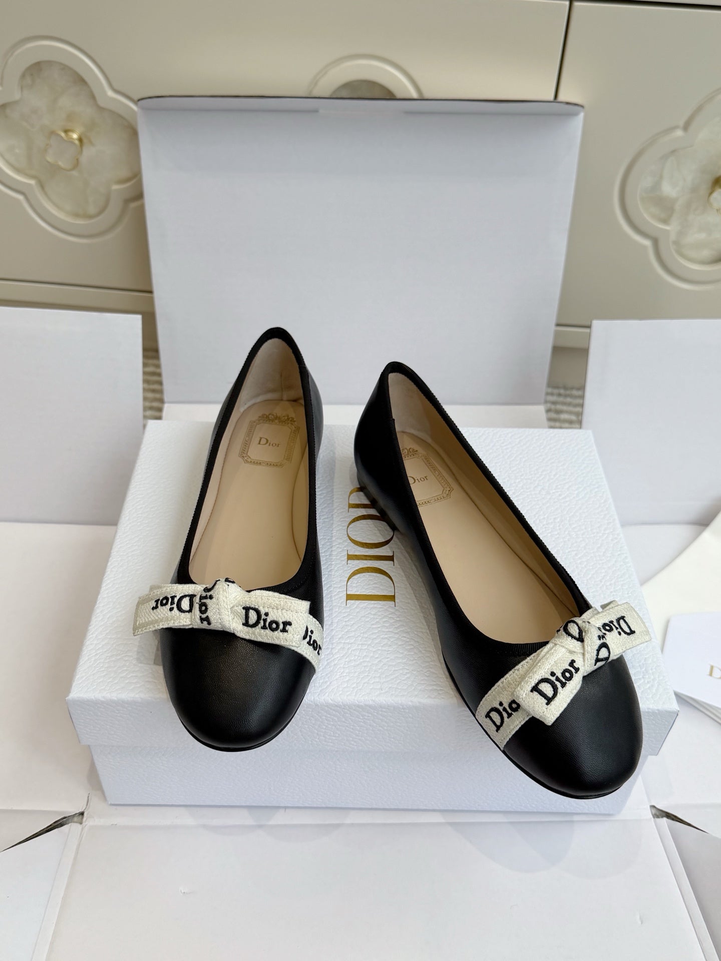 Dior 2026 J'Adior Ballet Flat Black Lambskin 717869