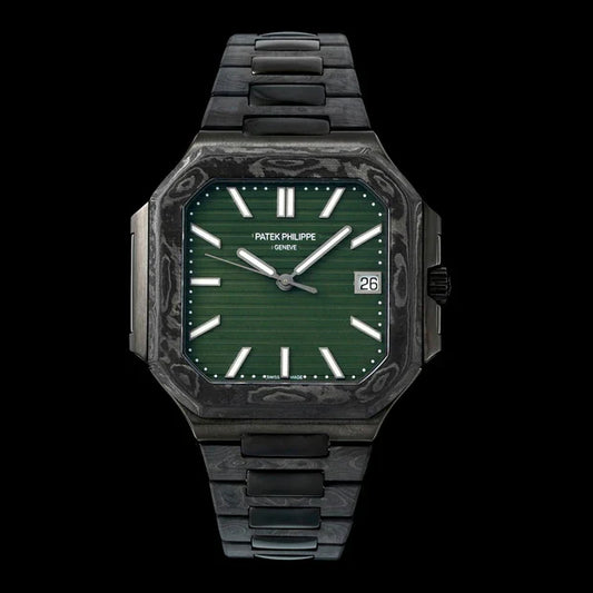 Patek Philippe Cubitus 45mm Black Carbon Fiber Case Green Dial