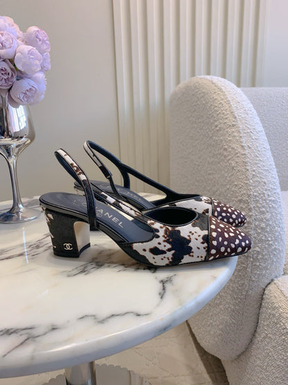 Chanel 2026 Slingback White Brown Black Calfskin 556950