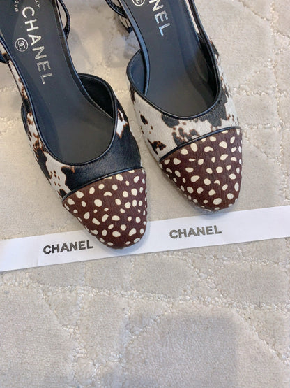 Chanel 2026 Slingback White Brown Black Calfskin 556950