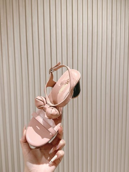 CC 26s Bow Sandals 55 Pink Cowhide 658466