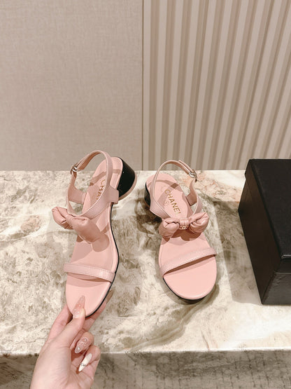 CC 26s Bow Sandals Pink Cowhide 658470