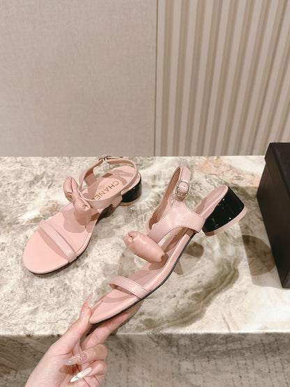 CC 26s Bow Sandals Pink Cowhide 658470
