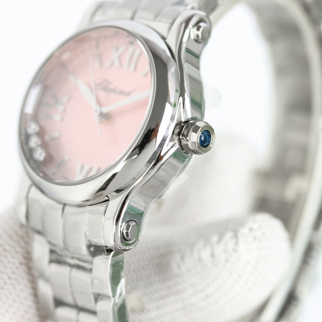 Happy Diamond Silver Pink Dial