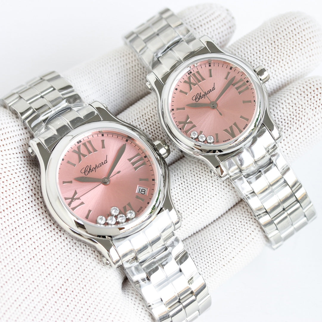 Happy Diamond Silver Pink Dial